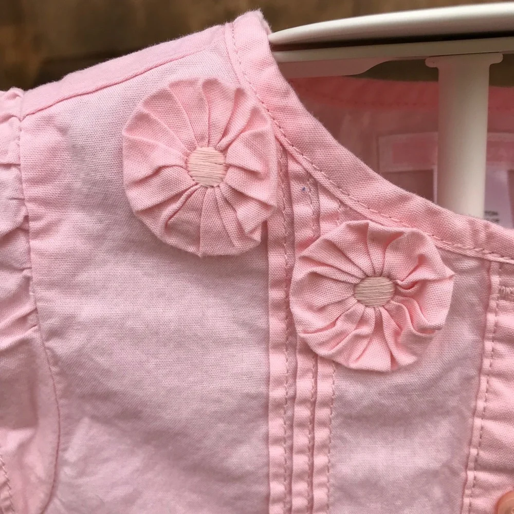 Janie & Jack Baby girl pale pink button down blouse - Picture 3 of 3